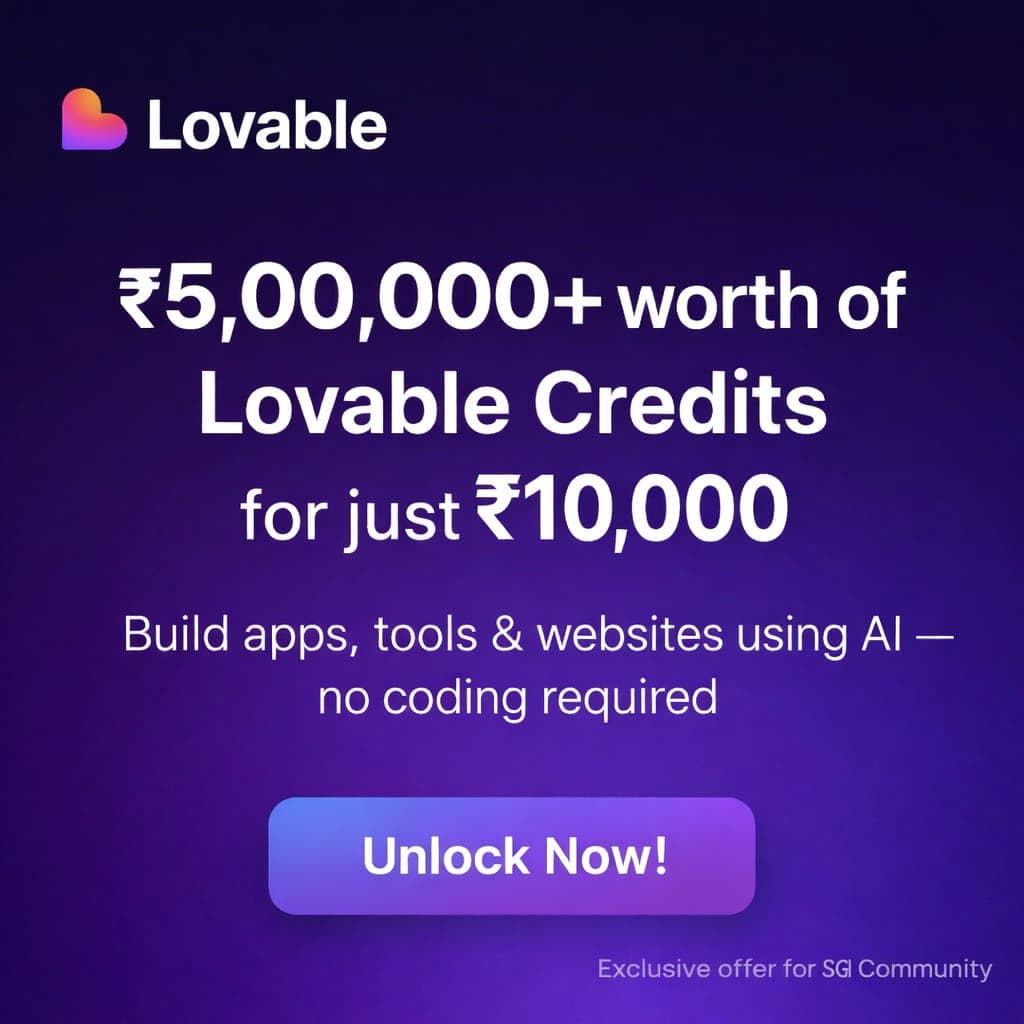 Lovable free credits offer ad
