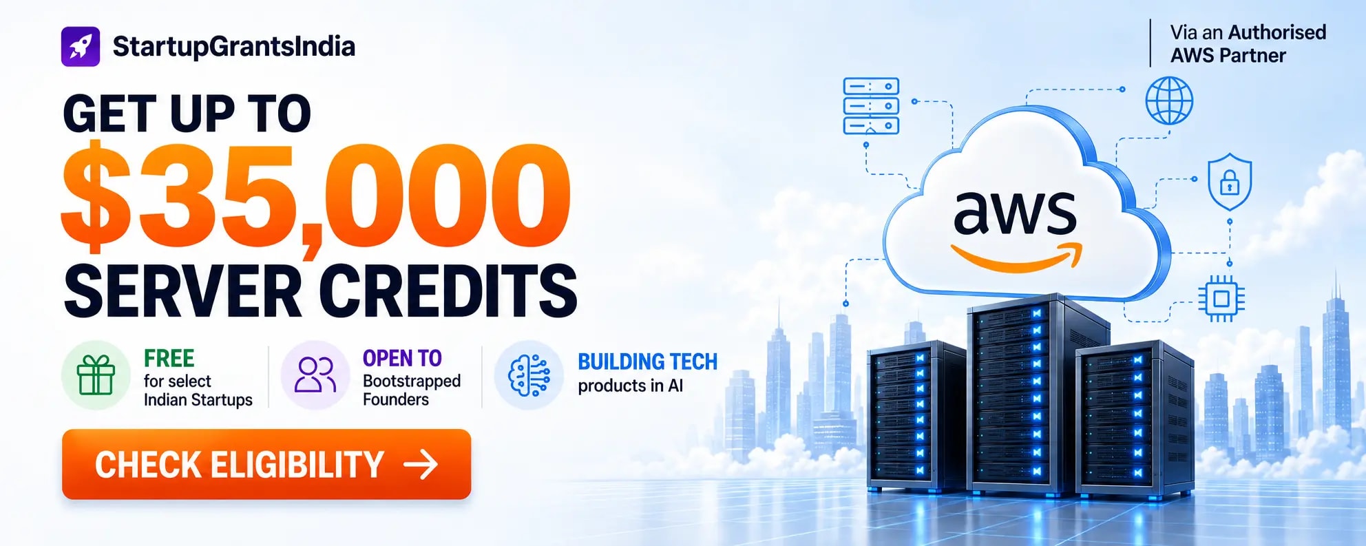 Reduce your server bill — get up to $35,000 in AWS credits. Check eligibility