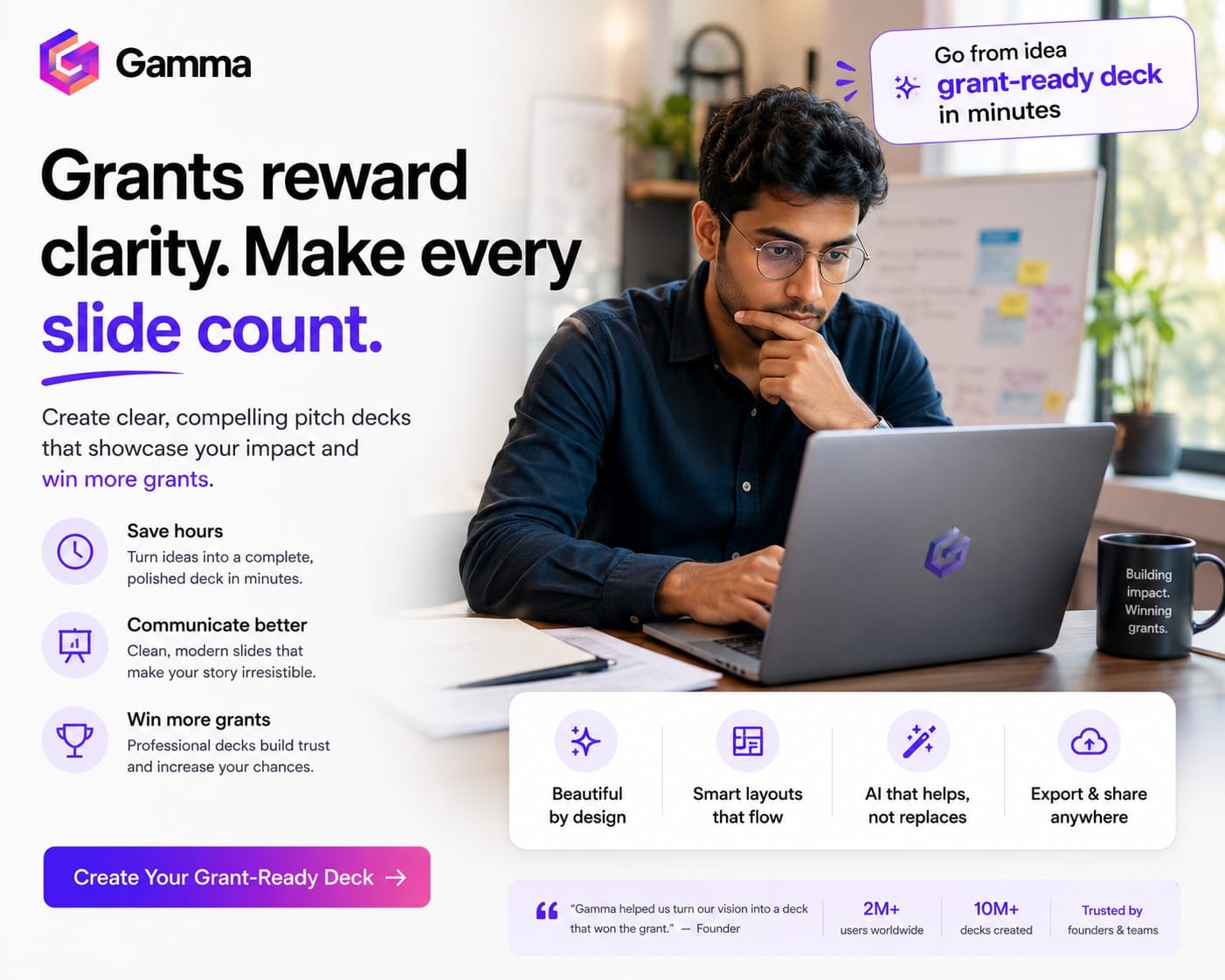 Gamma — AI deck and presentation creator for startups