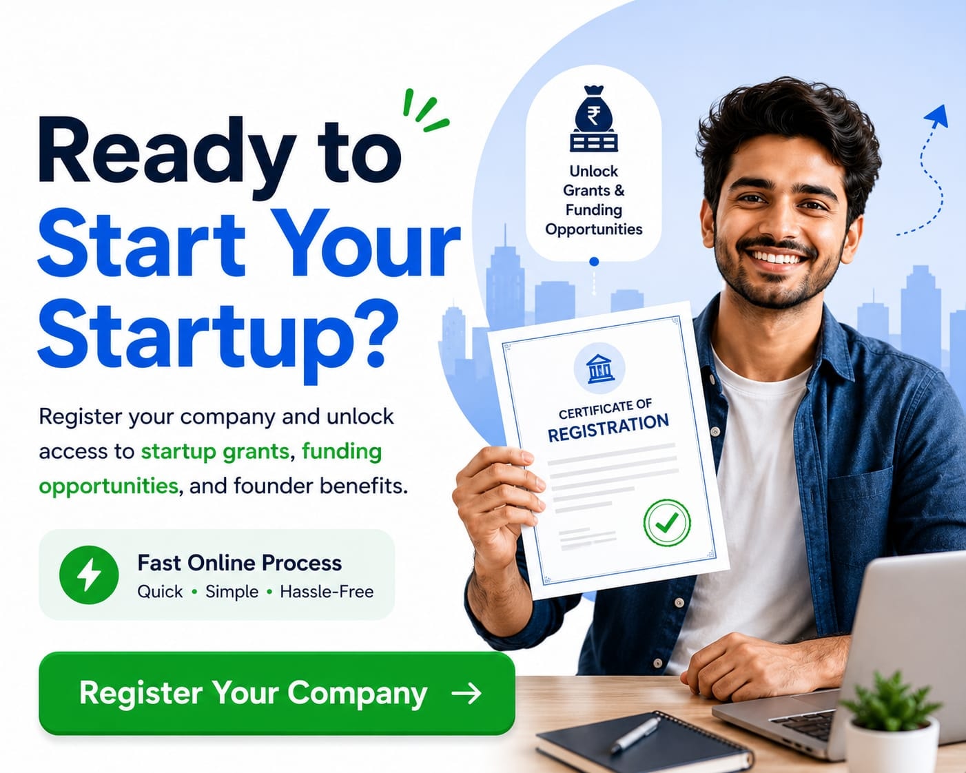 Register your company and unlock startup grants and founder benefits