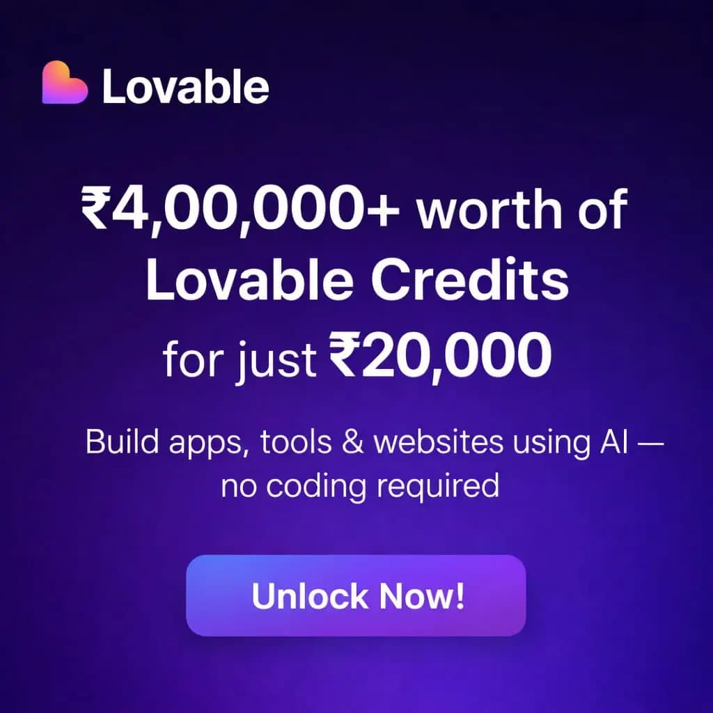 Lovable free credits offer ad