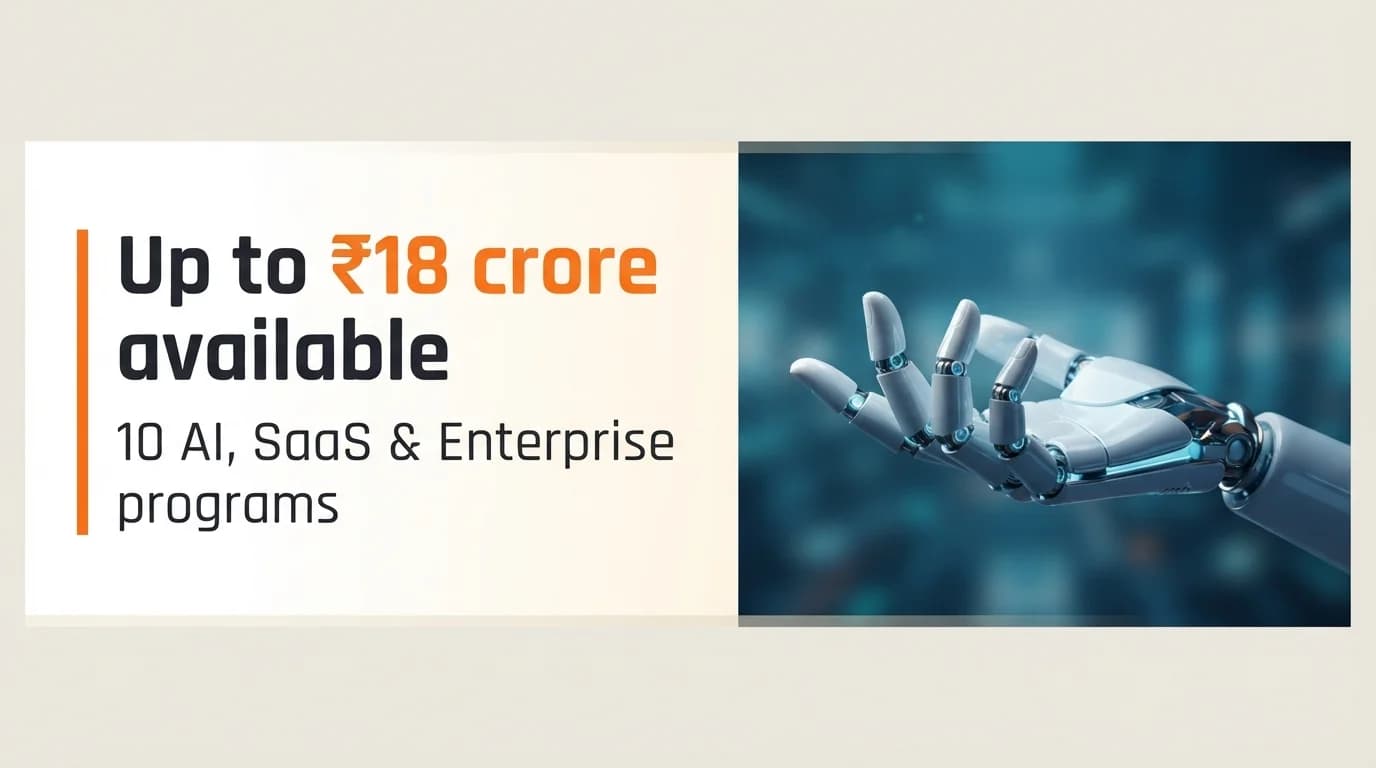 AI, SaaS & Enterprise Startup Grants and Funding Programs in India — August 2026