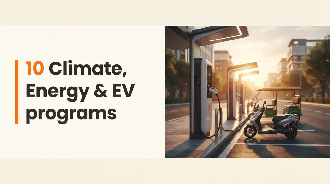 Climate, Energy & EV Startup Grants and Funding Programs in India — August 2026