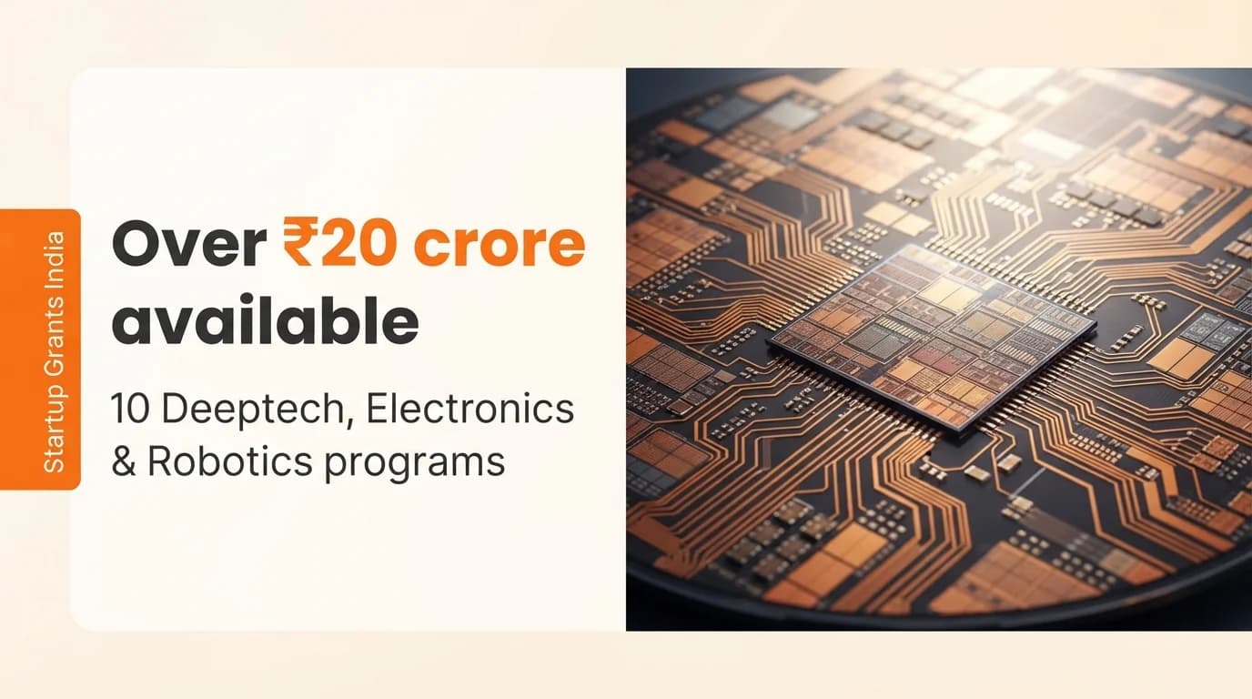 Deeptech, Electronics & Robotics Startup Grants and Funding Programs in India — September 2026