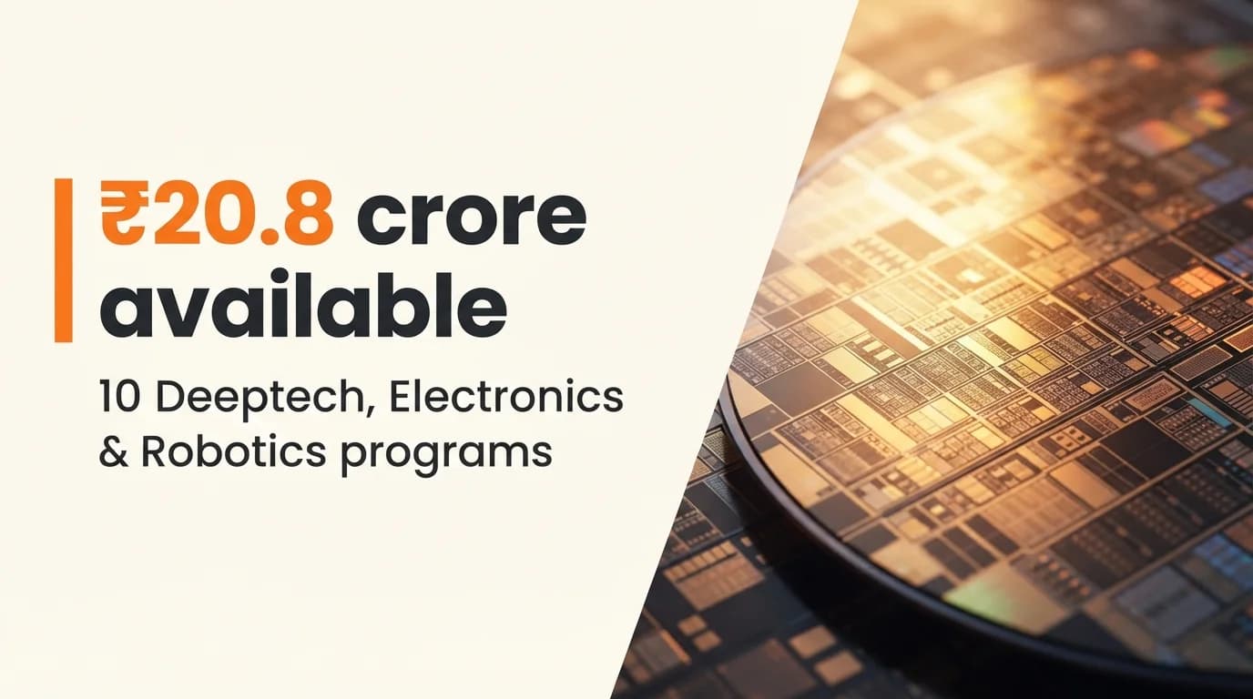 Deeptech, Electronics & Robotics Startup Grants and Funding Programs in India
— September 2026