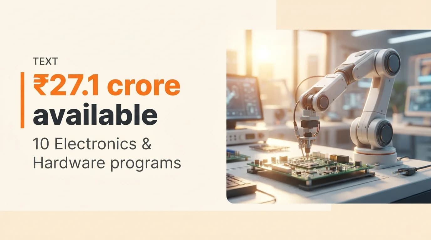 Electronics & Hardware Startup Grants and Funding Programs in India
— October 2026