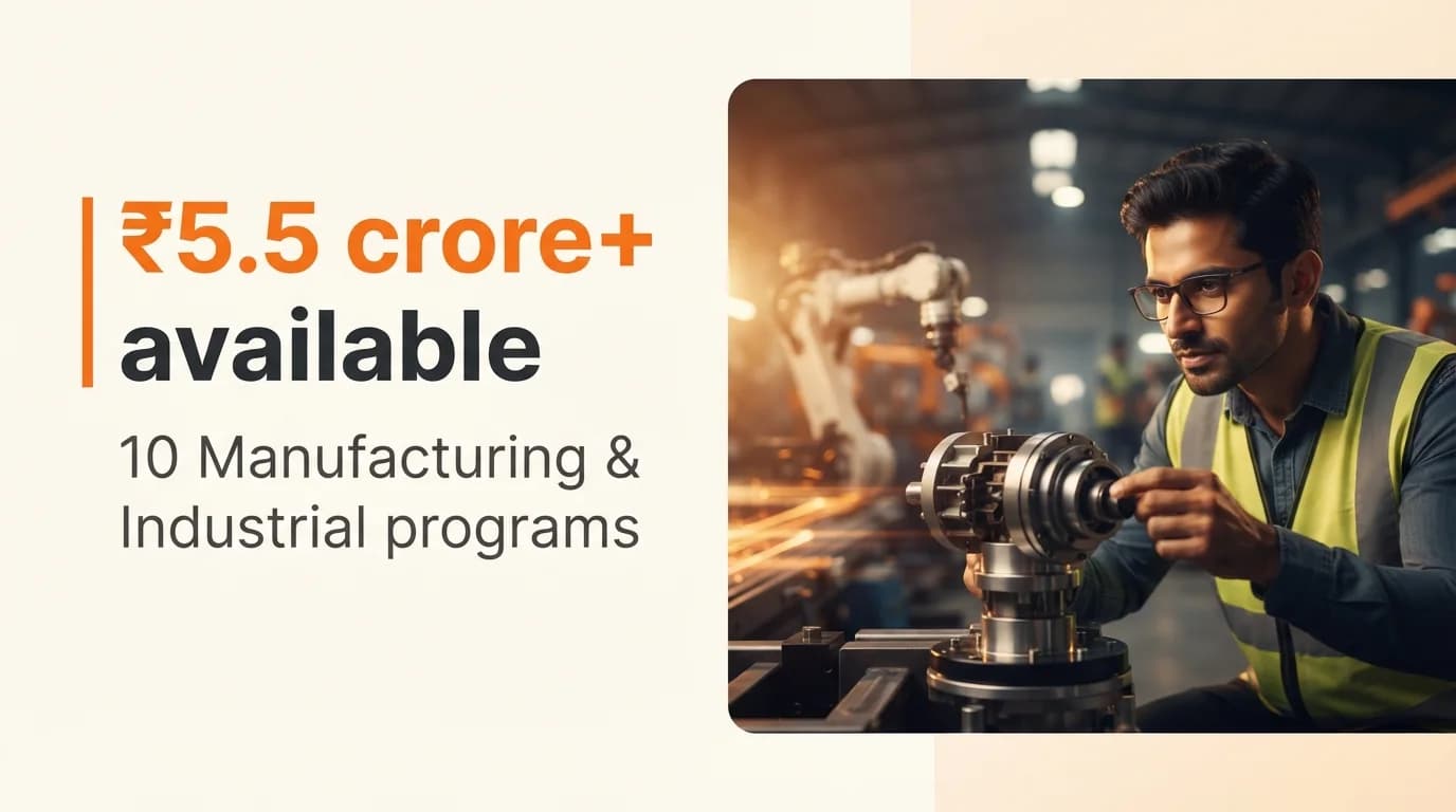 Manufacturing & Industrial Startup Grants and Funding Programs in India — August 2026