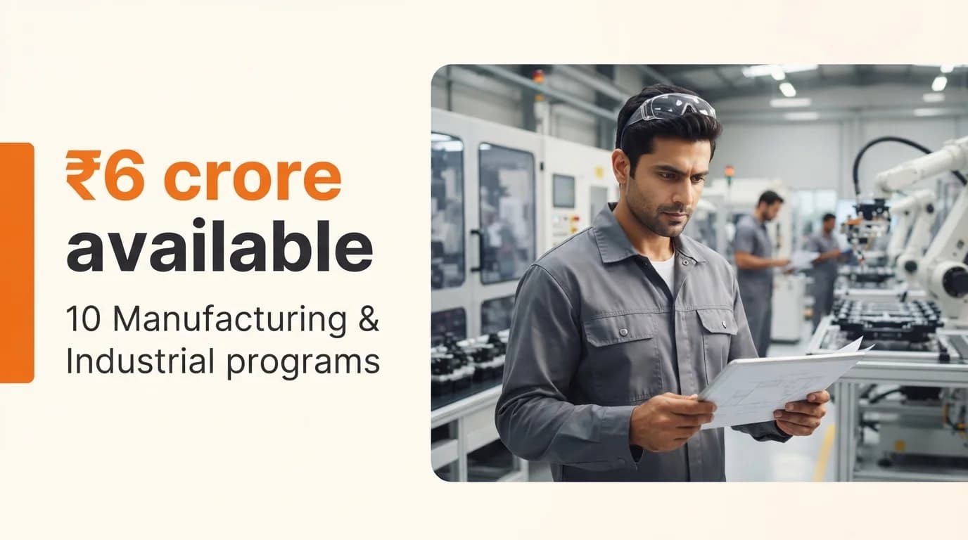 Manufacturing & Industrial Startup Grants and Funding Programs in India — October 2026