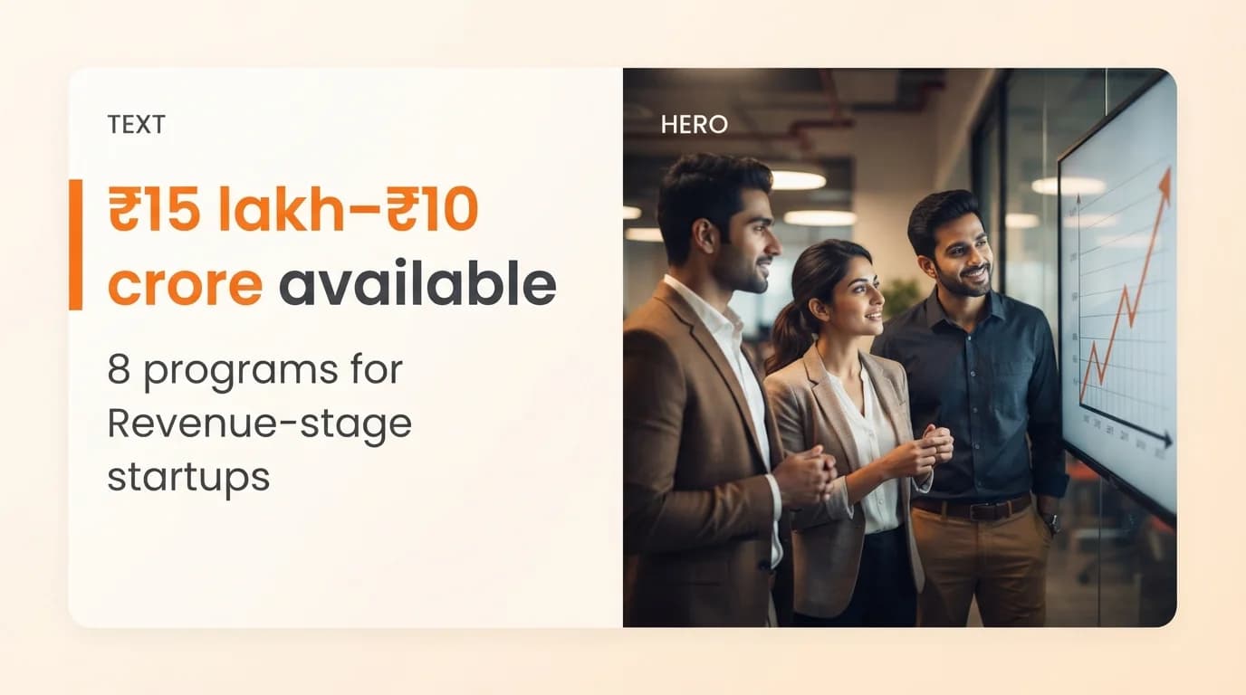 Startup Grants and Funding Programs for Revenue-Stage Startups in India — August 2026
