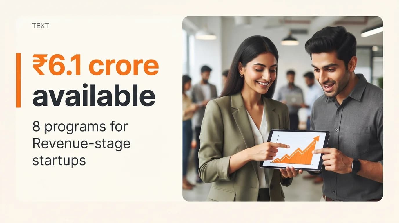 Startup Grants and Funding Programs for Revenue-Stage Startups in India — September 2026