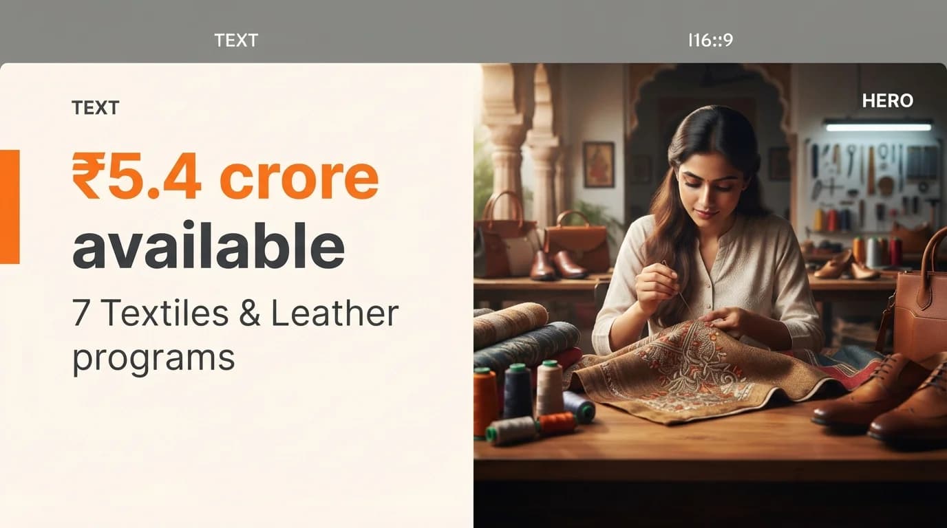 Textiles & Leather Startup Grants and Funding Programs in India — October 2026