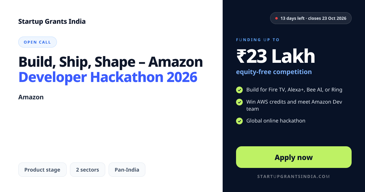 Build, Ship, Shape – Amazon Developer Hackathon 2026