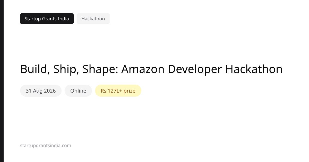 Build, Ship, Shape: Amazon Developer Hackathon (2026)