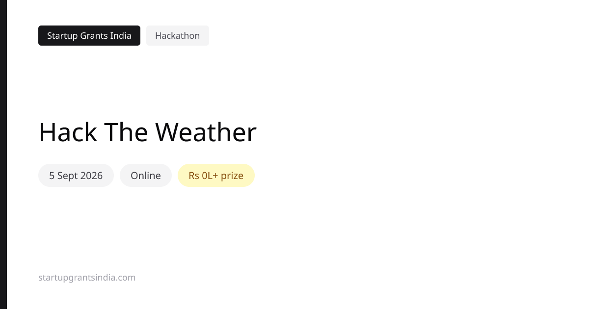 Hack The Weather (2026): Results & Updates