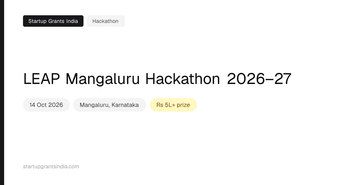 LEAP Mangaluru Hackathon 2026–27: ₹5L Prize Pool