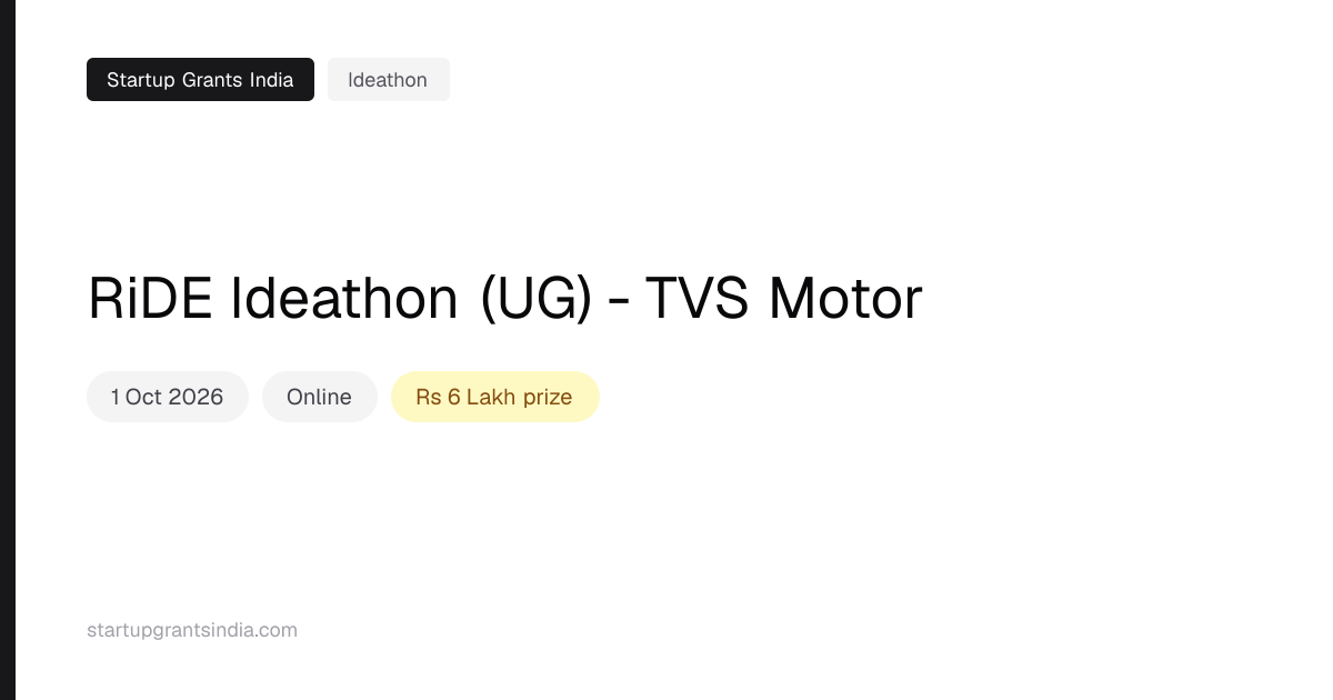 RiDE Ideathon (UG) - TVS Motor (2026): Results & Updates