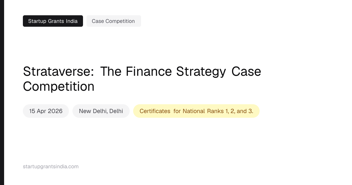 Strataverse: The Finance Strategy Case Competition | Startup Grants India