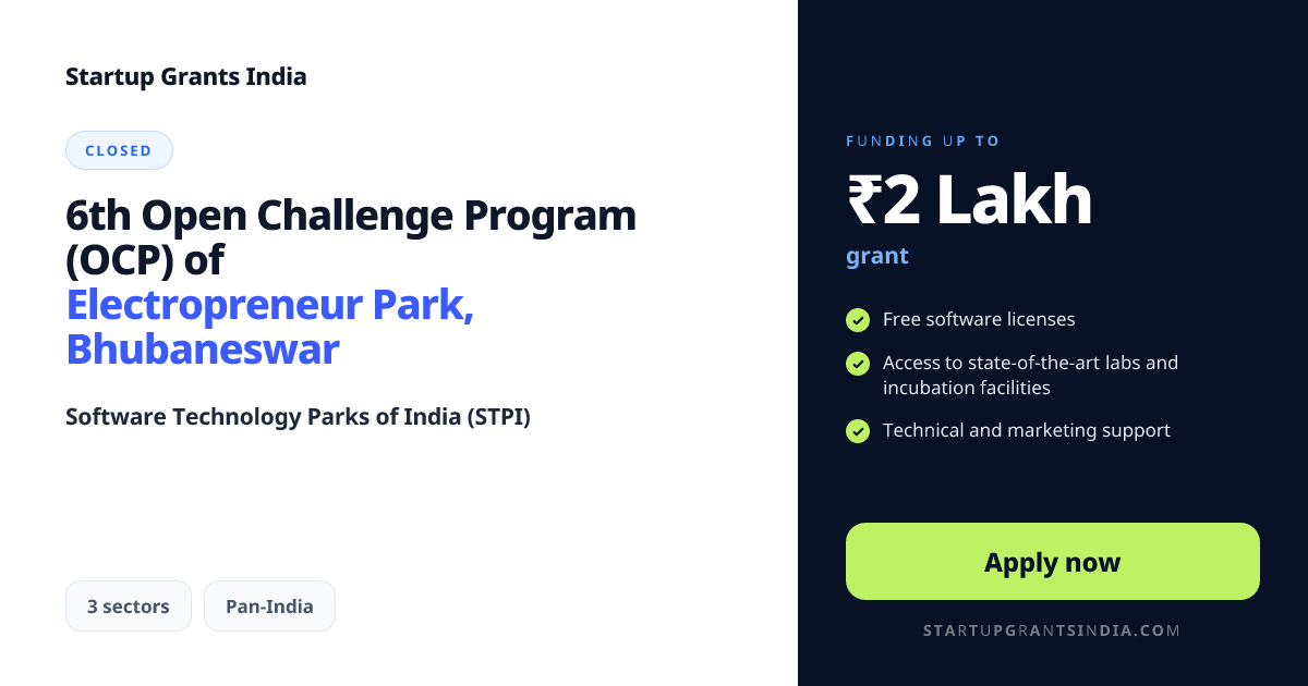 6th Open Challenge Program (OCP) of Electropreneur Park, Bhubaneswar ...