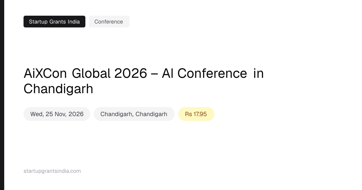 AiXCon Global 2026 – AI Conference in Chandigarh: 25 Nov