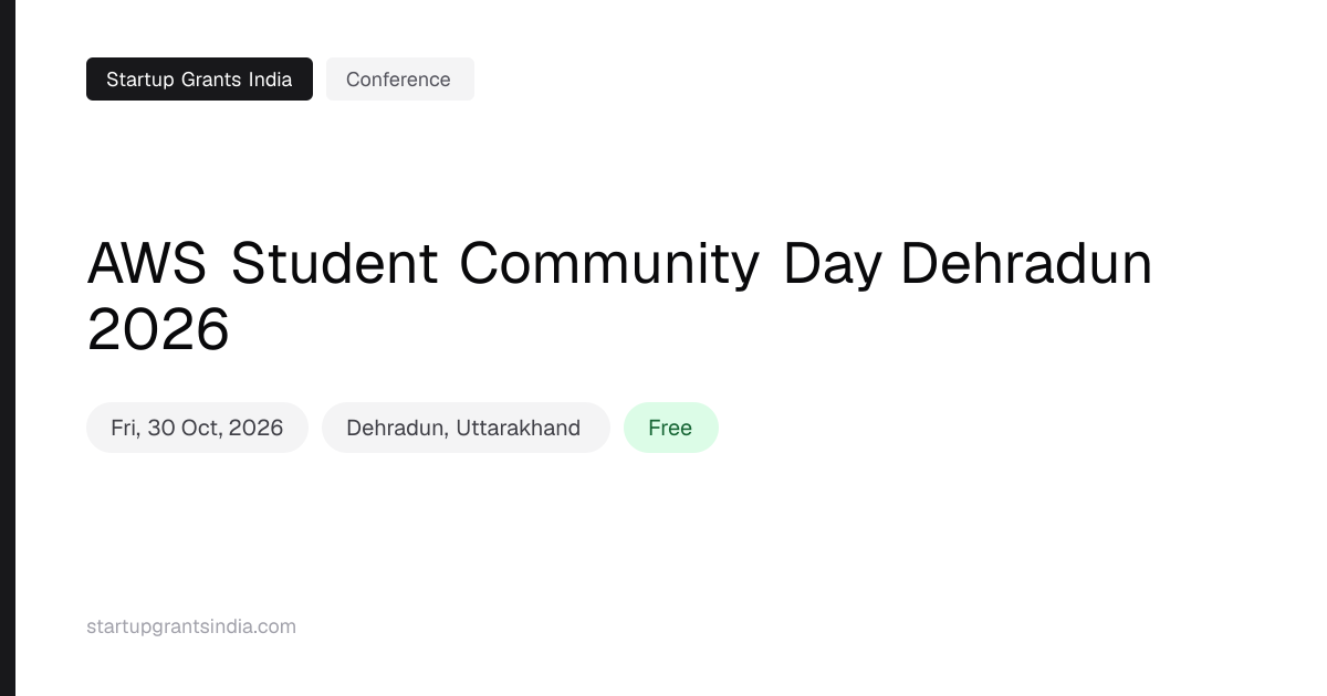 AWS Student Community Day Dehradun 2026: 31 Oct
