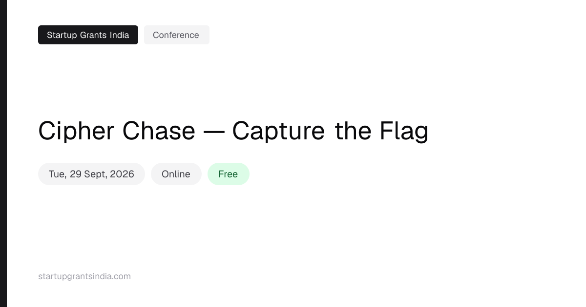 Cipher Chase — Capture the Flag: Online, 29 Sept 2026