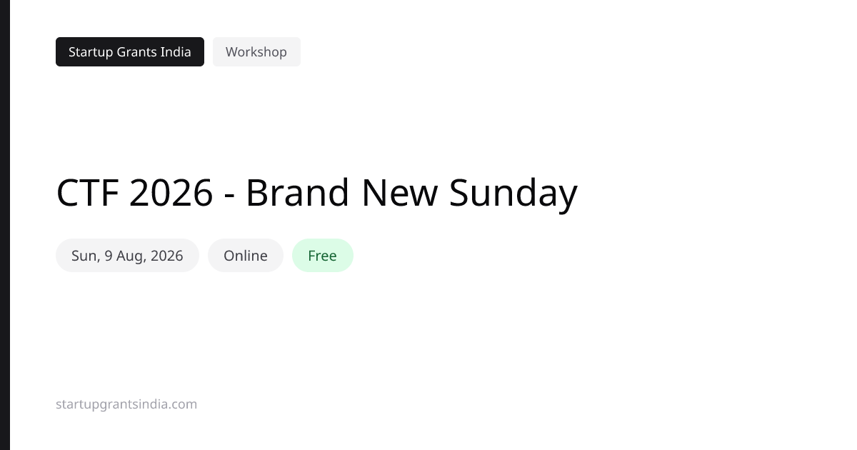 CTF 2026 - Brand New Sunday: Online, 9 Aug