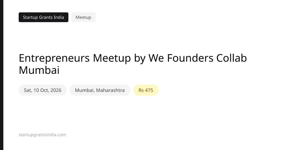 Entrepreneurs Meetup by We Founders Collab Mumbai
