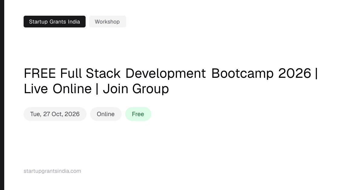 FREE Full Stack Development Bootcamp 2026 | Live Online | Join Group