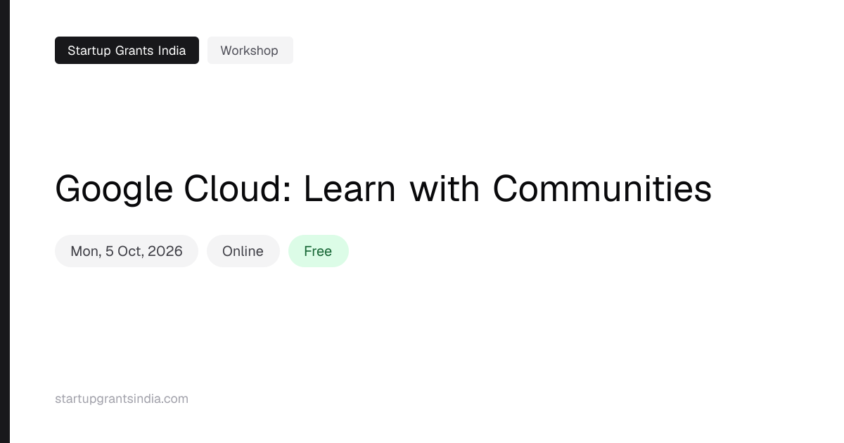 Google Cloud: Learn with Communities — Online, 5 Oct 2026