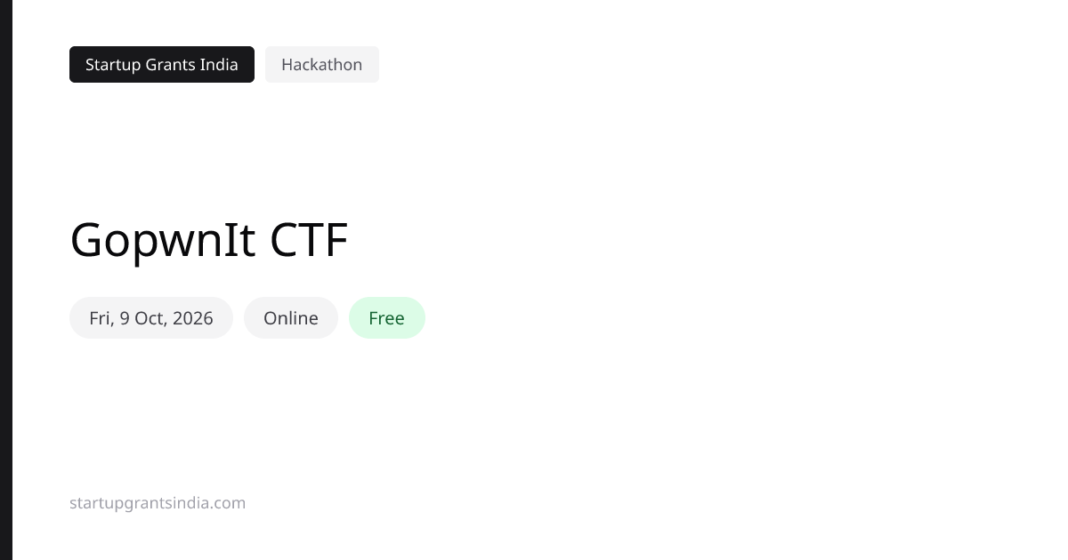 GopwnIt CTF: Online, 10 Oct 2026