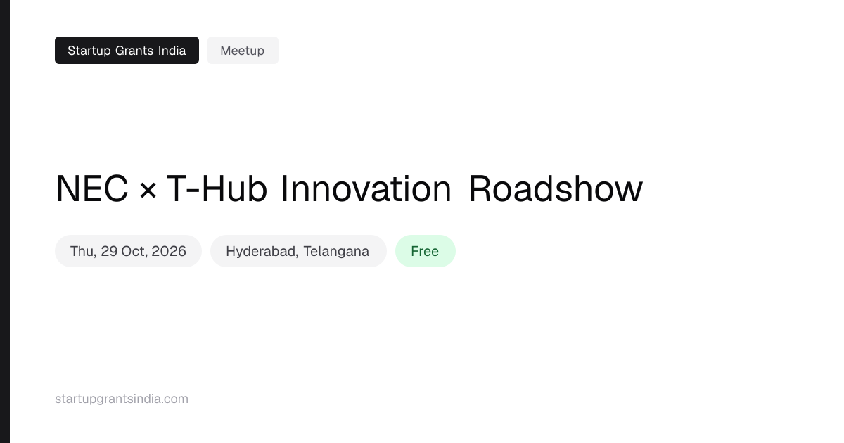 NEC × T-Hub Innovation Roadshow: Hyderabad, 29 Oct