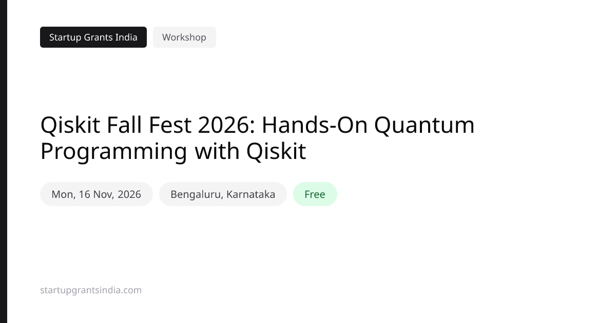 Qiskit Fall Fest 2026: Hands-On Quantum Programming with Qiskit