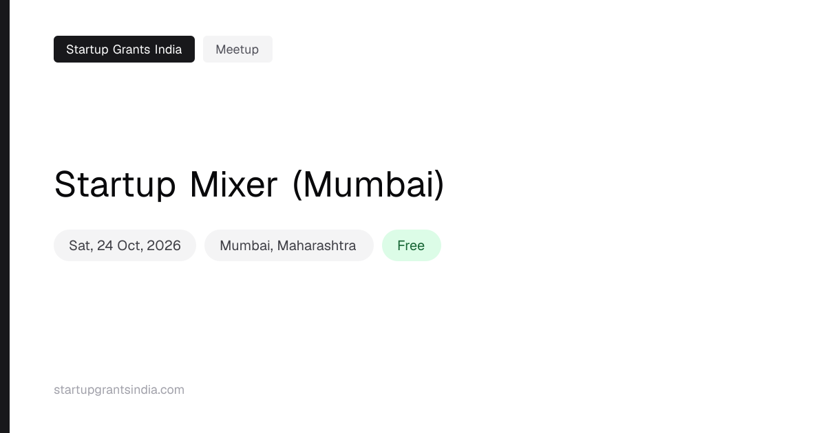 Startup Mixer (Mumbai): 24 Oct