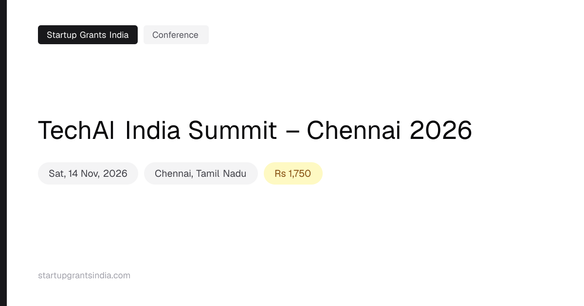 TechAI India Summit – Chennai 2026: 14 Nov