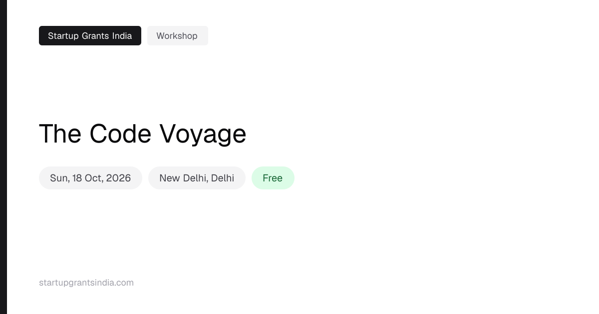 The Code Voyage: New Delhi, 18 Oct 2026