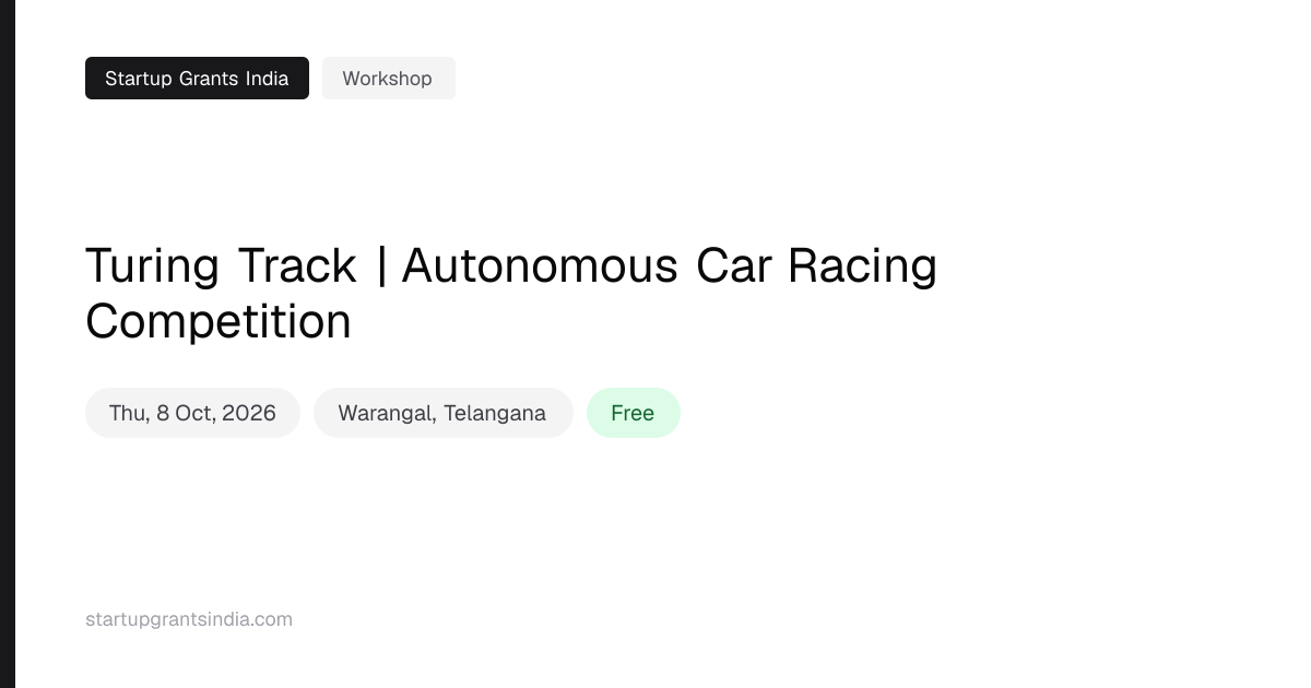 Turing Track | Autonomous Car Racing Competition: Warangal