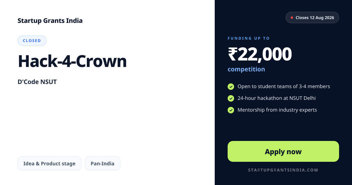 Hack-4-Crown (2026): Results & Updates