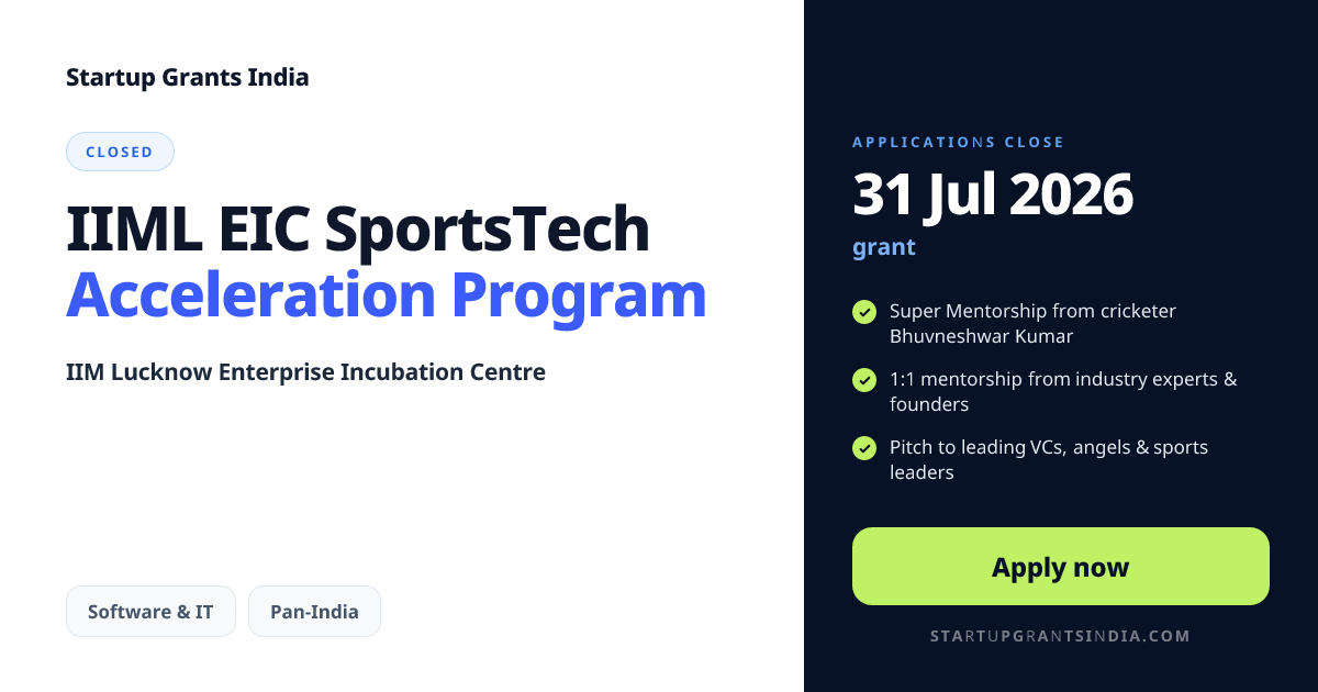 IIML EIC SportsTech Acceleration Program (2026)