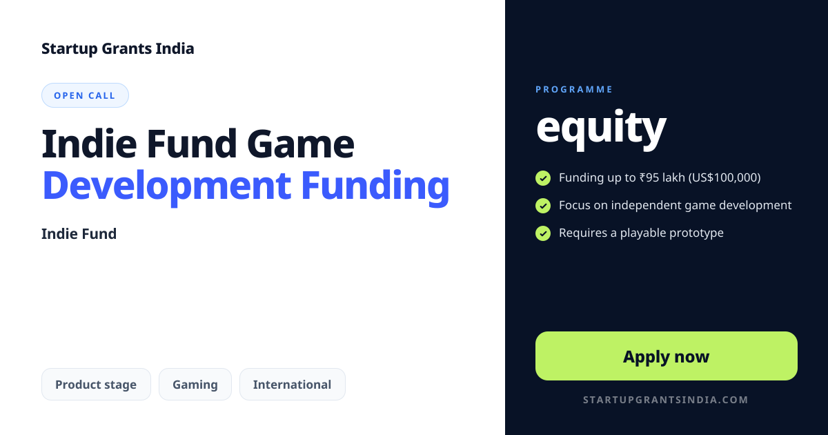 Indie Fund Game Development Funding (2026)