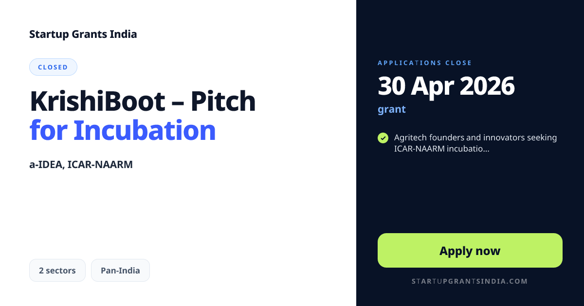 KrishiBoot – Pitch for Incubation (2026): Results & Updates