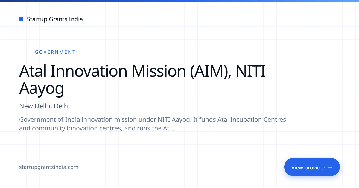 Atal Innovation Mission (AIM), NITI Aayog — Programs, Eligibility & How ...