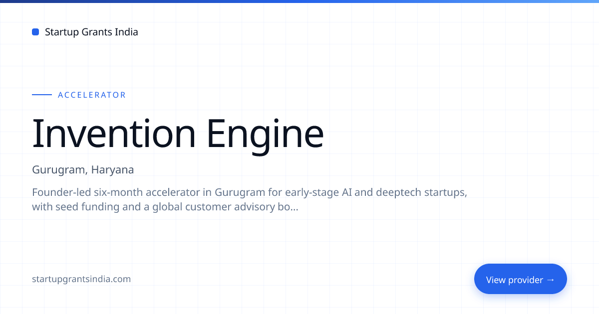 Invention Engine — Programs, Eligibility & How to Apply | Startup ...