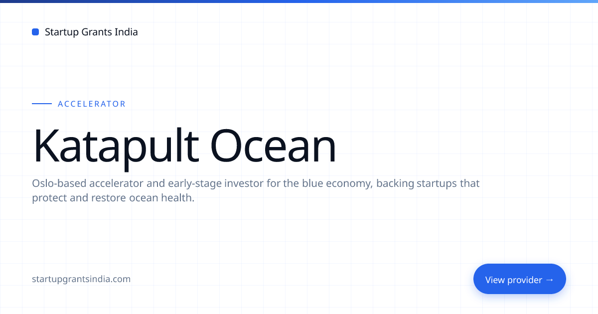 Katapult Ocean — 1 Open Program & How to Apply | Startup Grants India