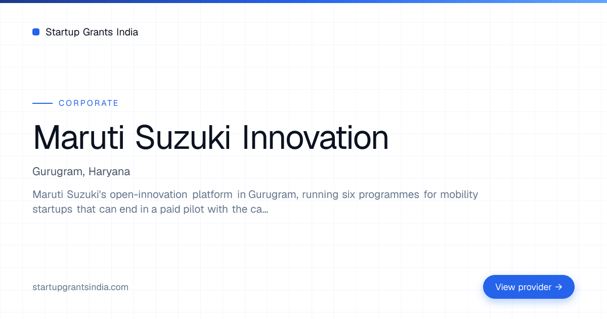 Maruti Suzuki India — Programs, Eligibility & How to Apply | Startup ...