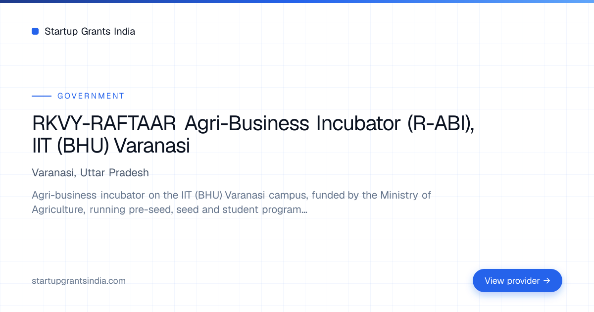 R-ABI (RKVY-RAFTAAR) — Programs, Eligibility & How to Apply | Startup ...