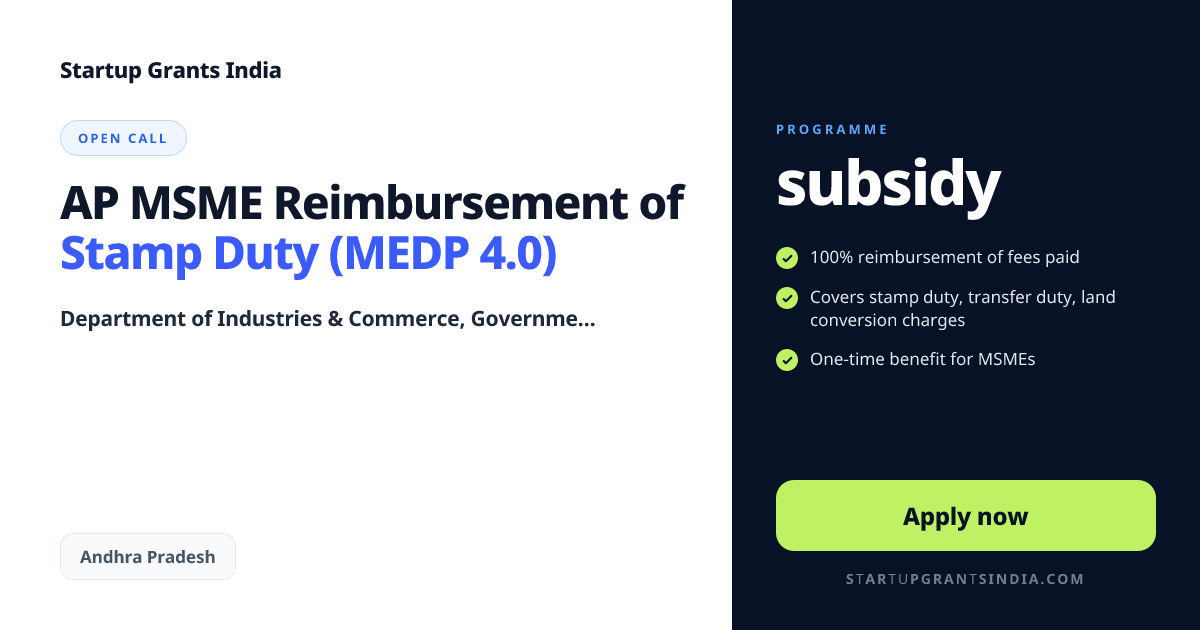 AP MSME Reimbursement of Stamp Duty (MEDP 4.0) (2026)