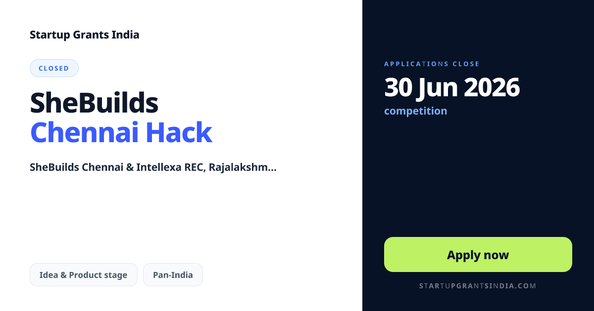 SheBuilds Chennai Hack (2026): Results & Updates
